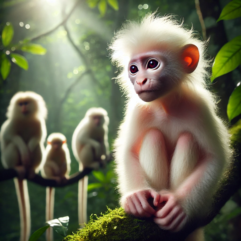 albino monkeys